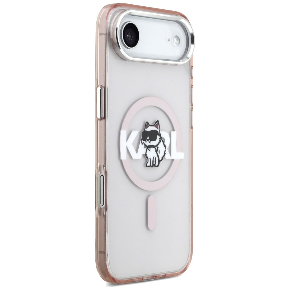 Karl Lagerfeld IML Choupette Sketch Logo MagSafe Case for iPhone 17 Air - Pink_3