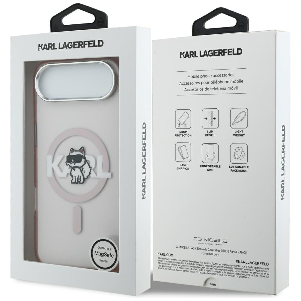 Karl Lagerfeld IML Choupette Sketch Logo MagSafe Case for iPhone 17 Air - Pink_7