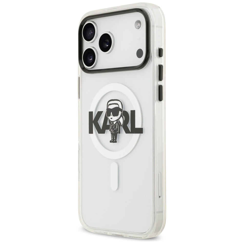 Karl Lagerfeld IML Karl Sketch Logo MagSafe Case for iPhone 17 Pro Max - Transparent_1