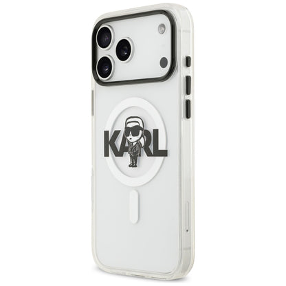 Karl Lagerfeld IML Karl Sketch Logo MagSafe Case for iPhone 17 Pro Max - Transparent_1