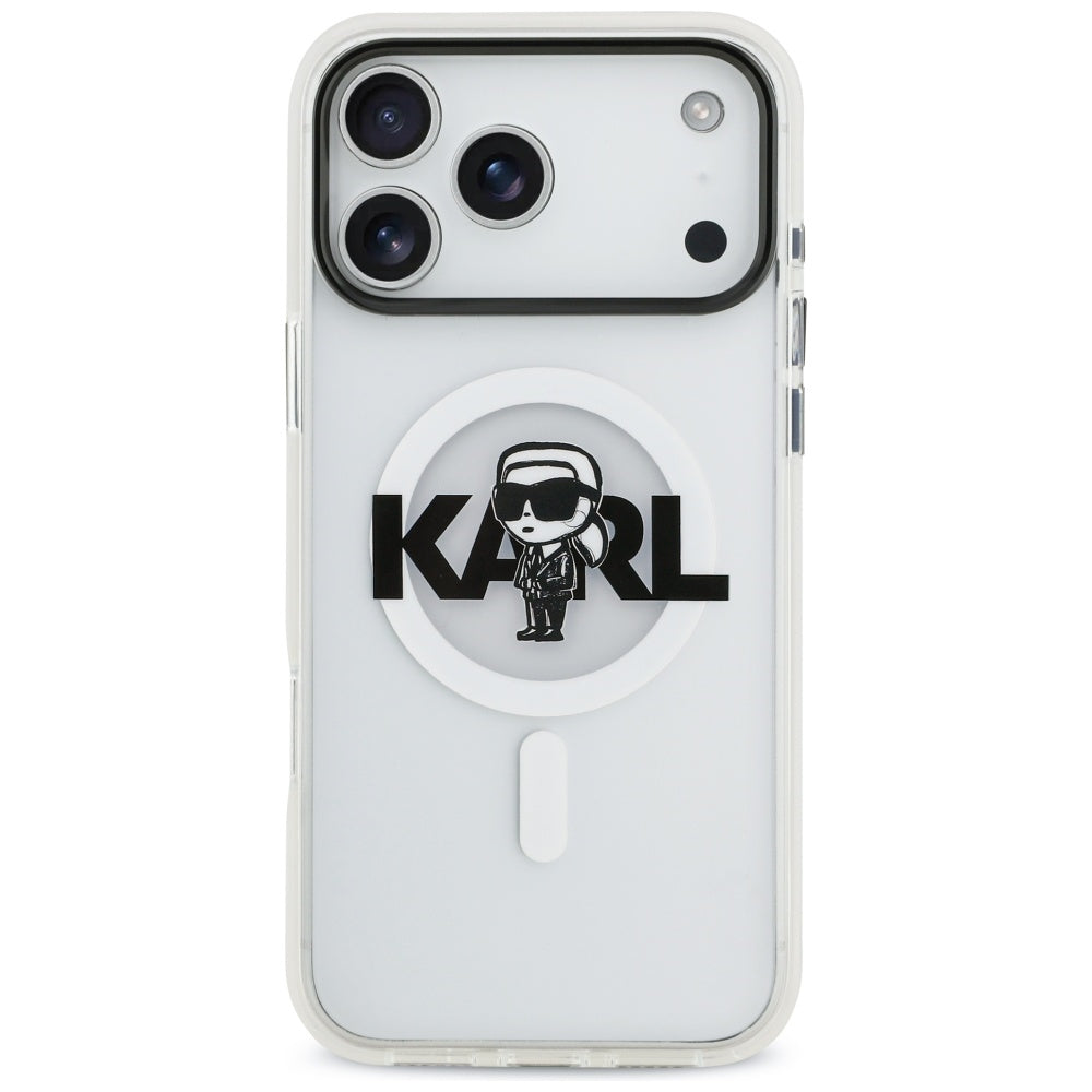 Karl Lagerfeld IML Karl Sketch Logo MagSafe Case for iPhone 17 Pro Max - Transparent_2