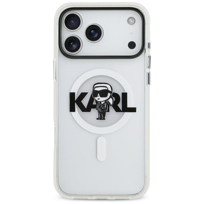 Karl Lagerfeld IML Karl Sketch Logo MagSafe Case for iPhone 17 Pro Max - Transparent_2