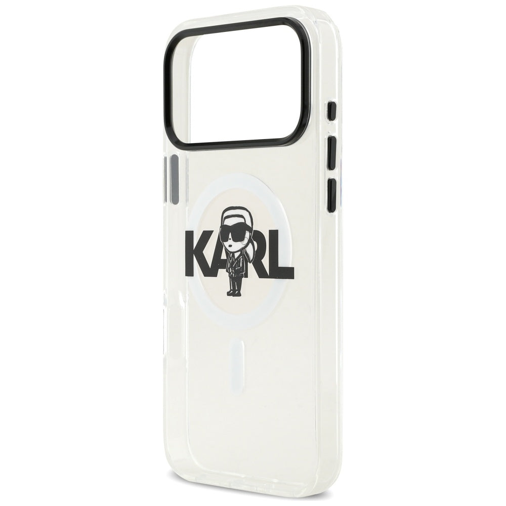 Karl Lagerfeld IML Karl Sketch Logo MagSafe Case for iPhone 17 Pro Max - Transparent_5