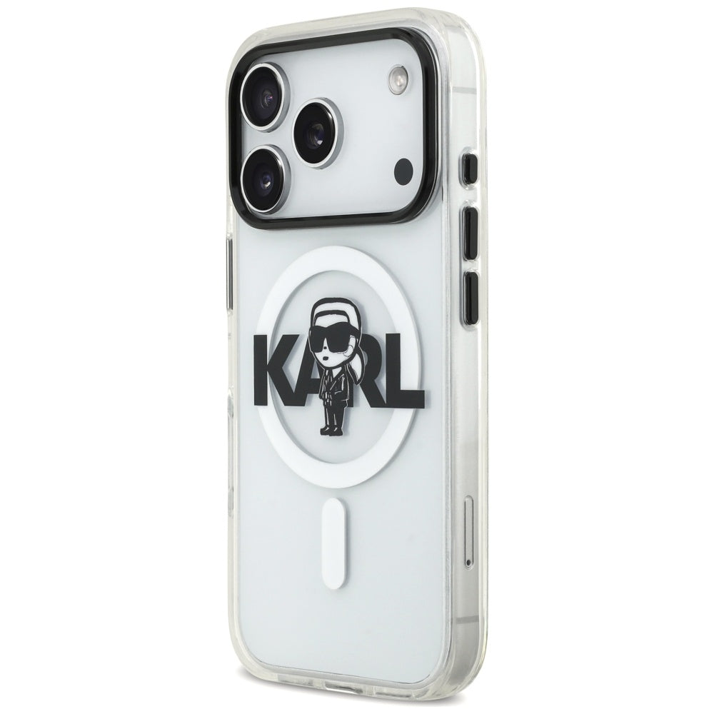 Karl Lagerfeld IML Karl Sketch Logo MagSafe Case for iPhone 17 Pro - Transparent_1