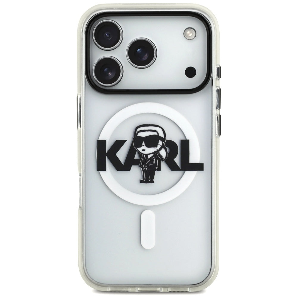 Karl Lagerfeld IML Karl Sketch Logo MagSafe Case for iPhone 17 Pro - Transparent_2