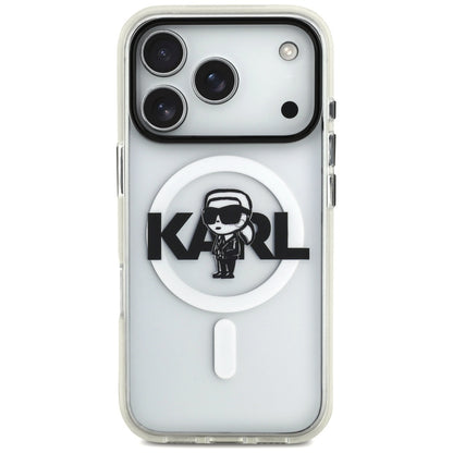 Karl Lagerfeld IML Karl Sketch Logo MagSafe Case for iPhone 17 Pro - Transparent_2