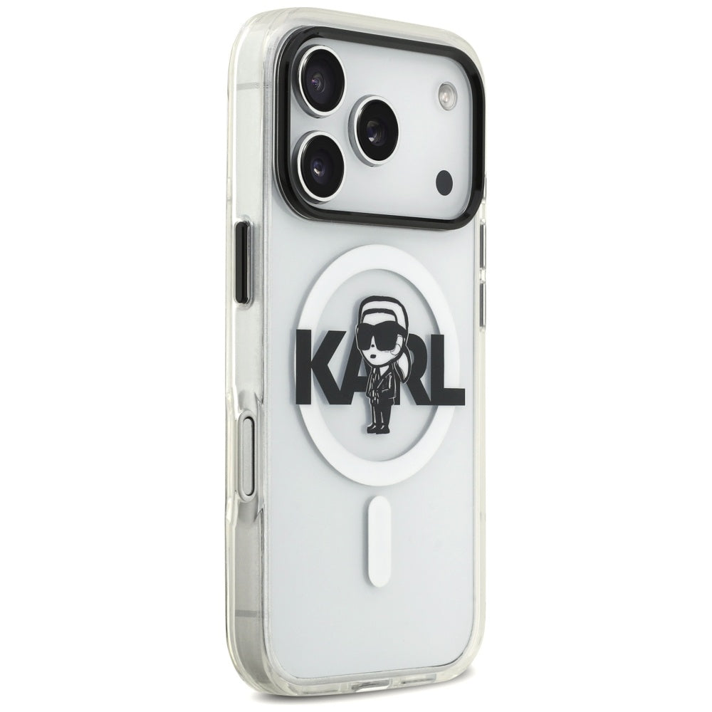 Karl Lagerfeld IML Karl Sketch Logo MagSafe Case for iPhone 17 Pro - Transparent_3
