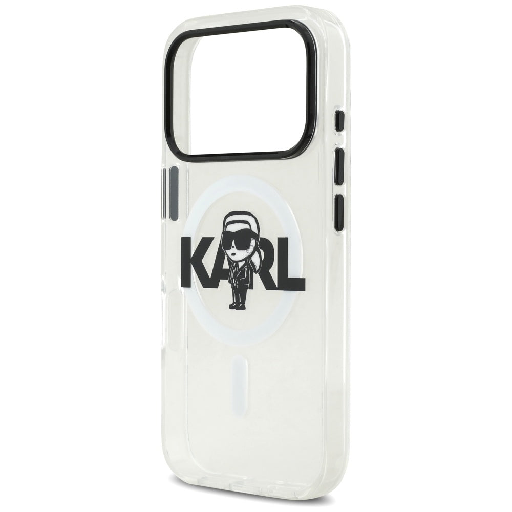 Karl Lagerfeld IML Karl Sketch Logo MagSafe Case for iPhone 17 Pro - Transparent_5