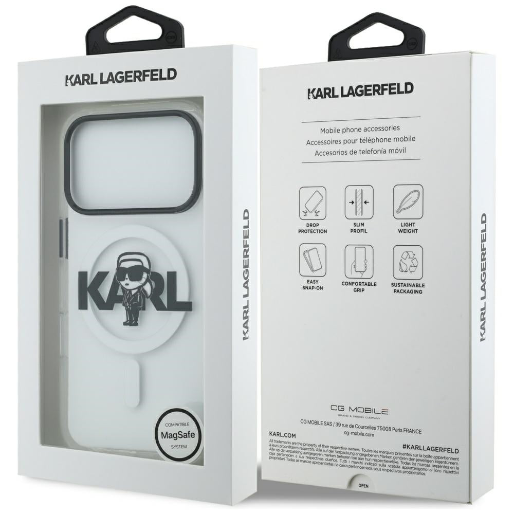 Karl Lagerfeld IML Karl Sketch Logo MagSafe Case for iPhone 17 Pro - Transparent_7