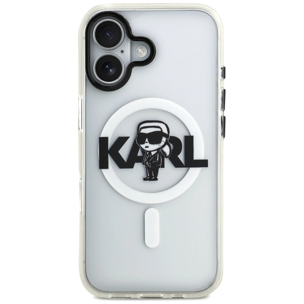 Karl Lagerfeld IML Karl Sketch Logo MagSafe Case for iPhone 17 - Transparent_2