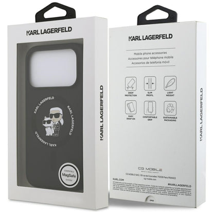 Karl Lagerfeld Silicone Karl&amp;Choupette Ring MagSafe Case for iPhone 17 Pro Max - Black_7