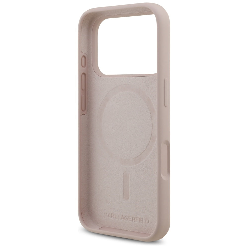 Karl Lagerfeld Silicone Karl&amp;Choupette Ring MagSafe Case for iPhone 17 Pro - Pink_6