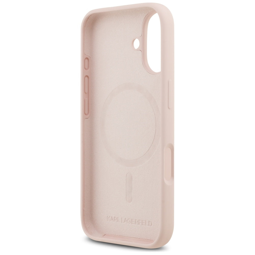Karl Lagerfeld Silicone Karl&amp;Choupette Ring MagSafe Case for iPhone 17 - Pink_6