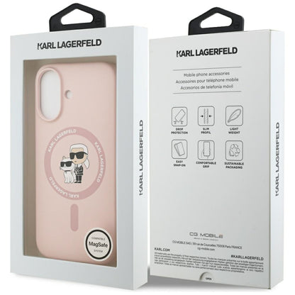 Karl Lagerfeld Silicone Karl&amp;Choupette Ring MagSafe Case for iPhone 17 - Pink_7