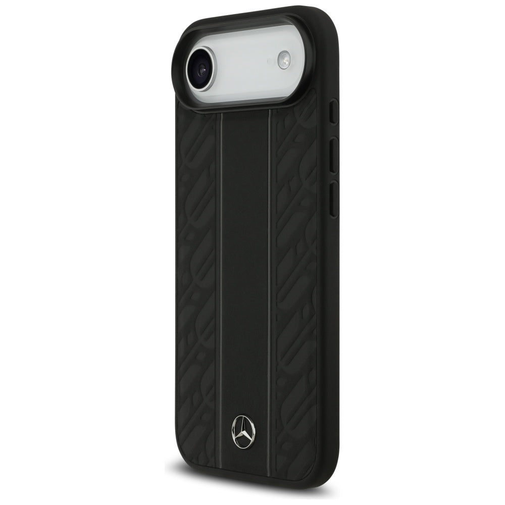 Mercedes Leather Laurel Leaves Stripes MagSafe Case for iPhone 17 Air - Black_1