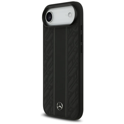 Mercedes Leather Laurel Leaves Stripes MagSafe Case for iPhone 17 Air - Black_1