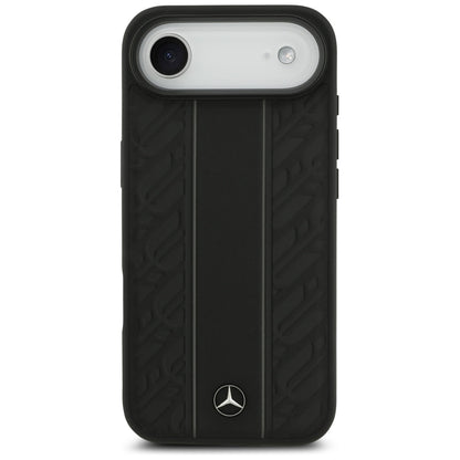 Mercedes Leather Laurel Leaves Stripes MagSafe Case for iPhone 17 Air - Black_2