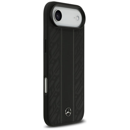 Mercedes Leather Laurel Leaves Stripes MagSafe Case for iPhone 17 Air - Black_3