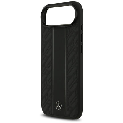 Mercedes Leather Laurel Leaves Stripes MagSafe Case for iPhone 17 Air - Black_5