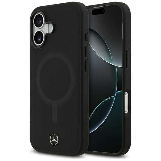 Mercedes Plain Smooth Leather MagSafe case for iPhone 17 - black_0