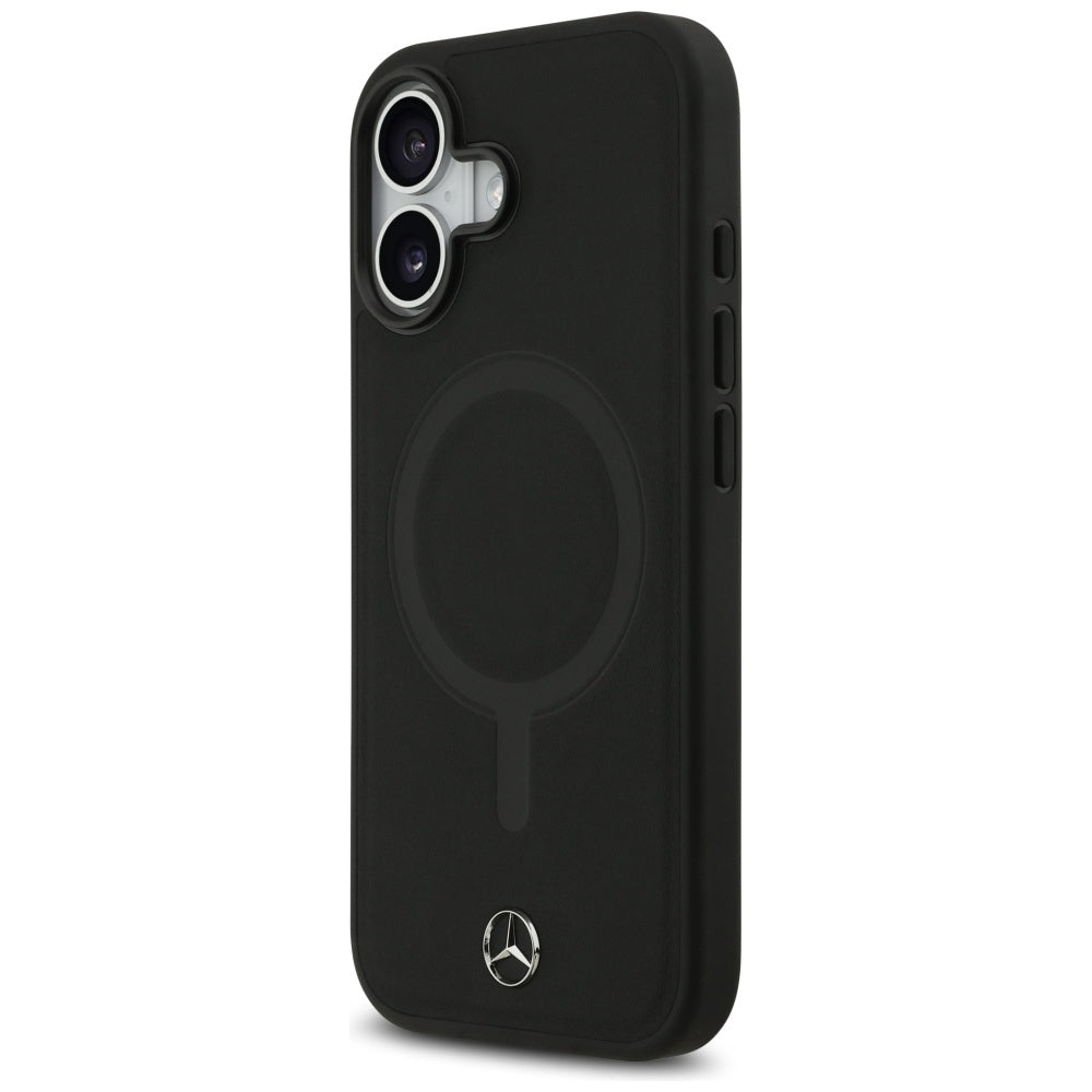 Mercedes Plain Smooth Leather MagSafe case for iPhone 17 - black_1