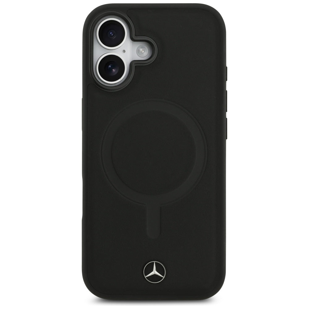 Mercedes Plain Smooth Leather MagSafe case for iPhone 17 - black_2