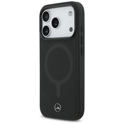 Mercedes Plain Smooth Leather MagSafe Case for iPhone 17 Pro - Black_1