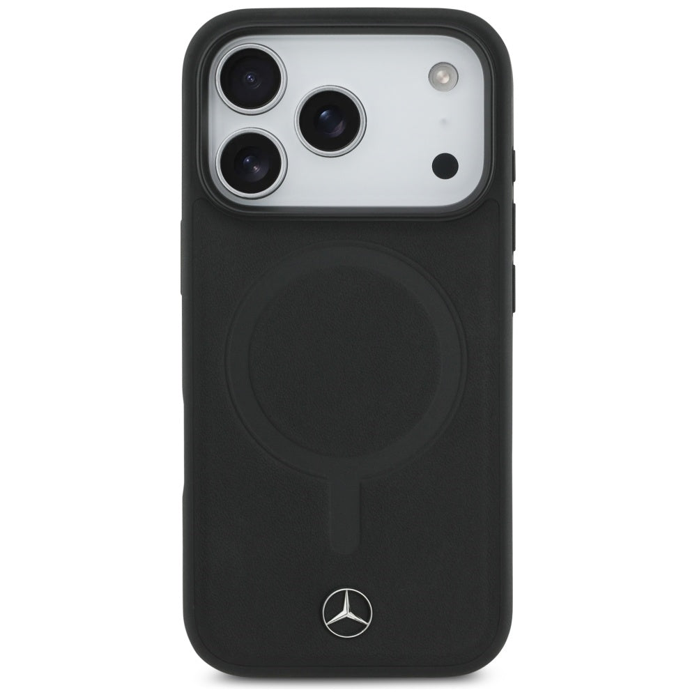 Mercedes Plain Smooth Leather MagSafe Case for iPhone 17 Pro - Black_2
