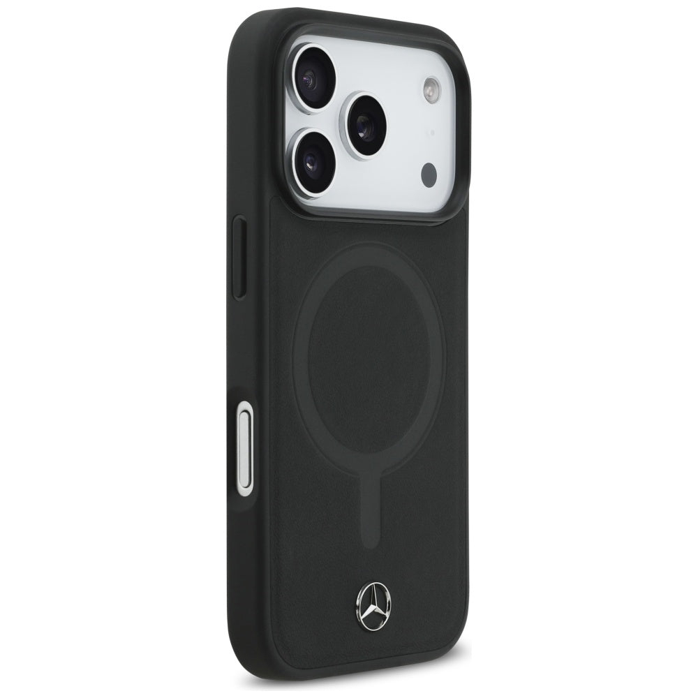 Mercedes Plain Smooth Leather MagSafe Case for iPhone 17 Pro - Black_3