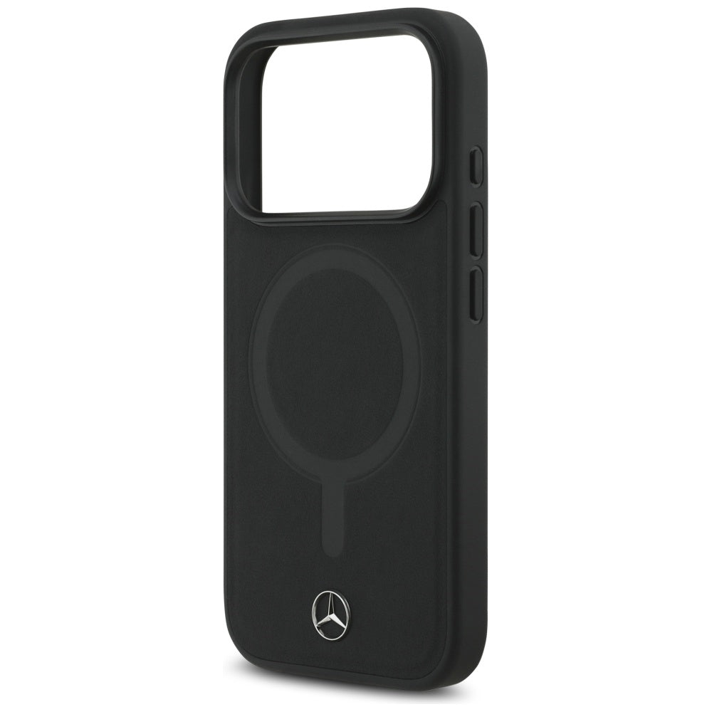 Mercedes Plain Smooth Leather MagSafe Case for iPhone 17 Pro - Black_5