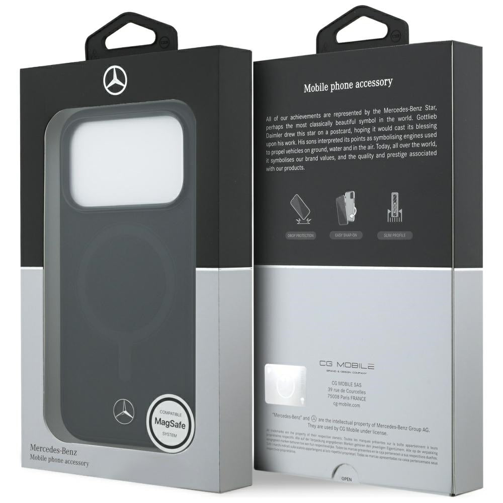 Mercedes Plain Smooth Leather MagSafe Case for iPhone 17 Pro - Black_7