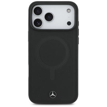Mercedes Plain Smooth Leather MagSafe Case for iPhone 17 Pro Max - Black_2
