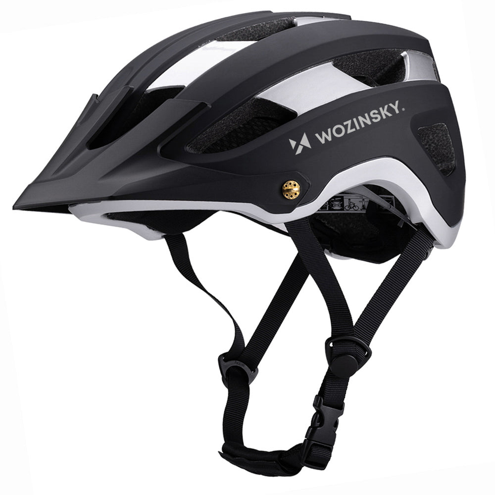 Wozinsky MTB bicycle helmet with removable visor, lightweight L - black and silver_0