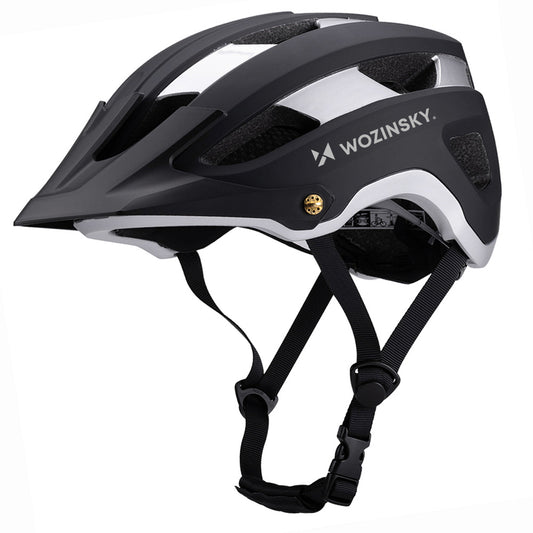 Wozinsky MTB bicycle helmet with removable visor, lightweight L - black and silver_0