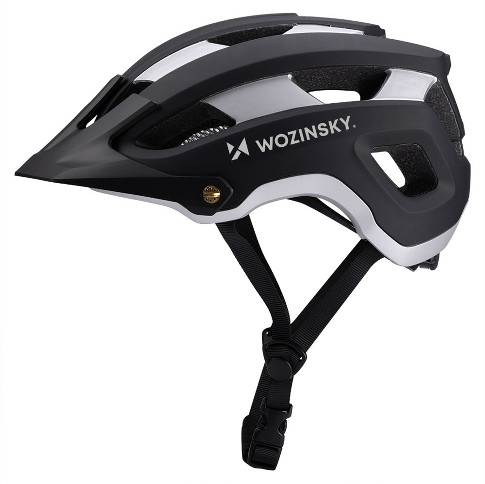Wozinsky MTB bicycle helmet with removable visor, lightweight L - black and silver_1