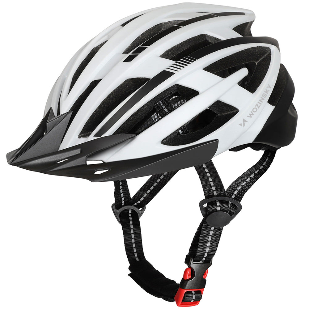 Wozinsky MTB Bike Helmet with Removable Visor and Rear USB Light M - Black and White_0