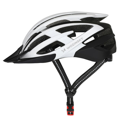 Wozinsky MTB Bike Helmet with Removable Visor and Rear USB Light M - Black and White_1