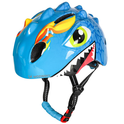 Wozinsky Children's Bicycle Helmet, Dragon Pattern, Lightweight, S - Blue_0