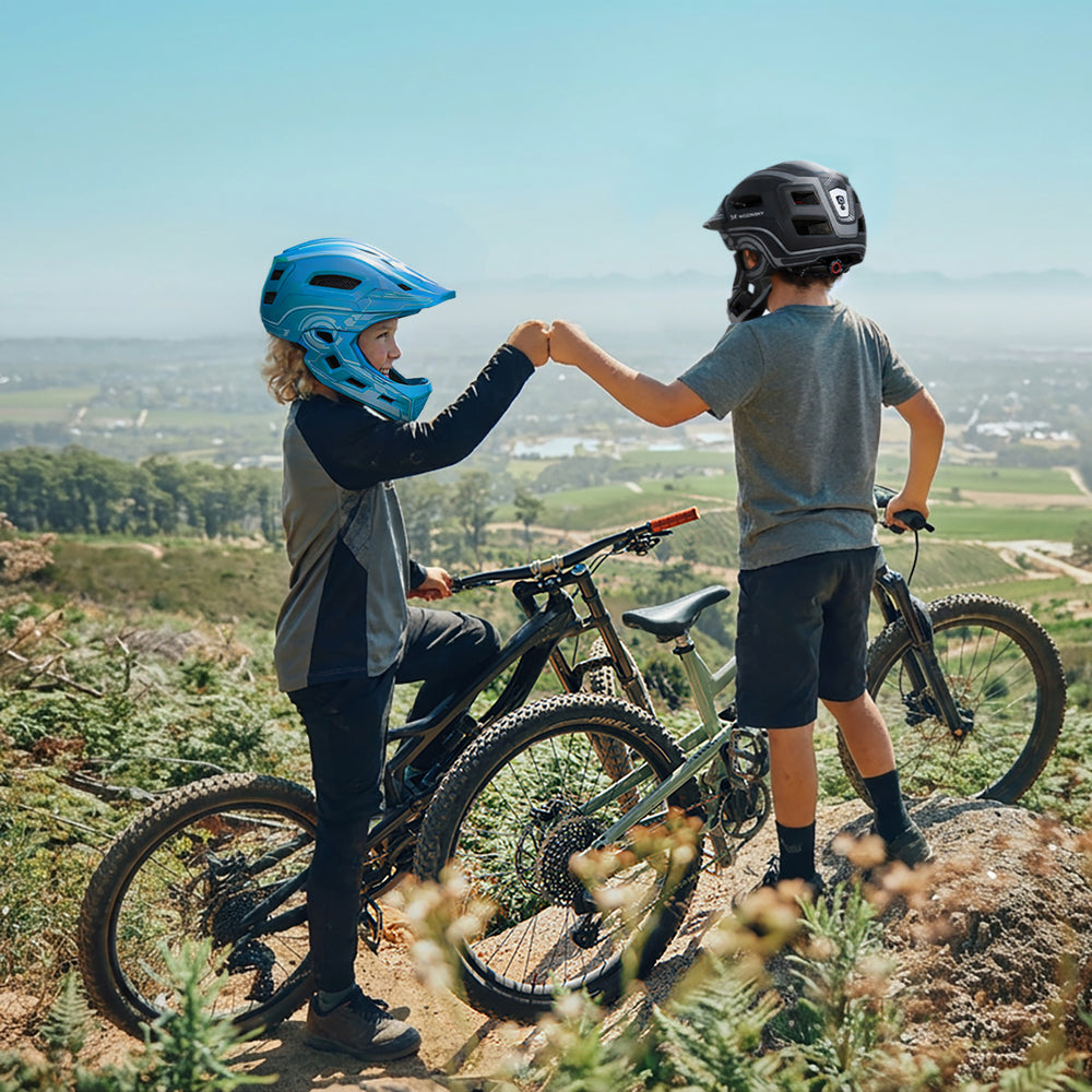 Wozinsky Kids Full Face Bike Helmet with USB Rear Light S - Blue_5