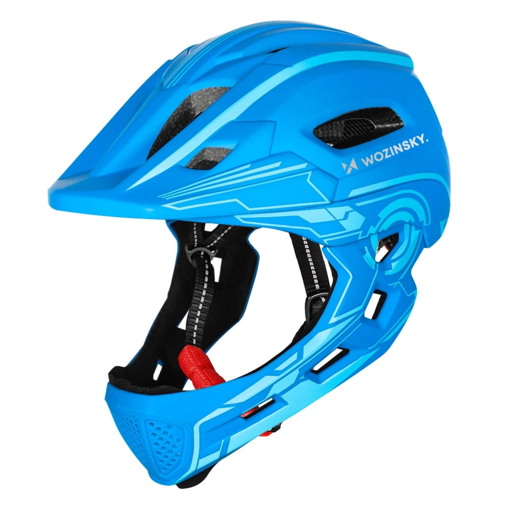 Wozinsky Kids Full Face Bike Helmet with USB Rear Light S - Blue_0