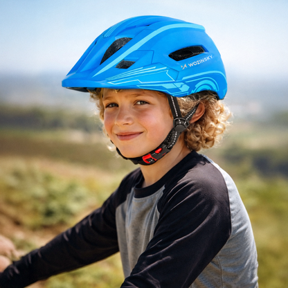 Wozinsky Kids Full Face Bike Helmet with USB Rear Light S - Blue_6