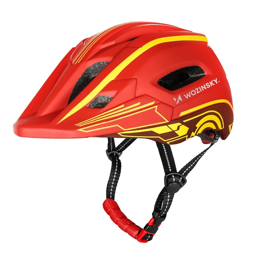 Wozinsky Kids' Full Face Bike Helmet with USB Rear Light S - Red and Yellow_1