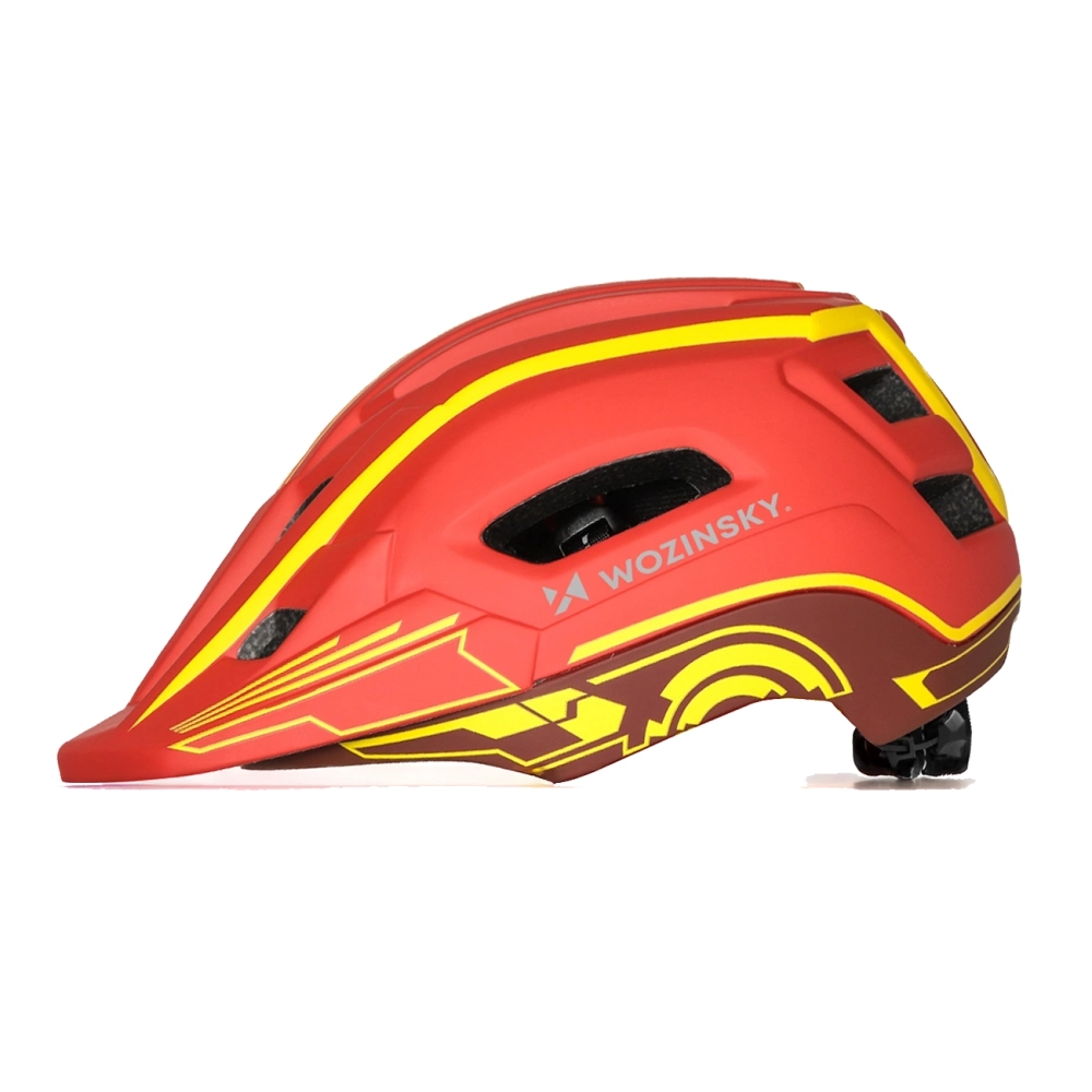 Wozinsky Kids' Full Face Bike Helmet with USB Rear Light S - Red and Yellow_4
