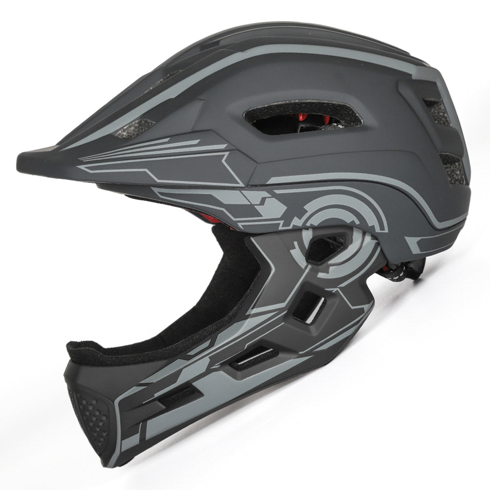 Wozinsky Kids' Full Face Bike Helmet with USB Rear Light S - Gray_3