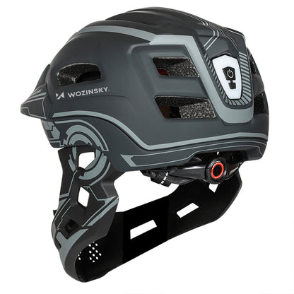 Wozinsky Kids' Full Face Bike Helmet with USB Rear Light S - Gray_6