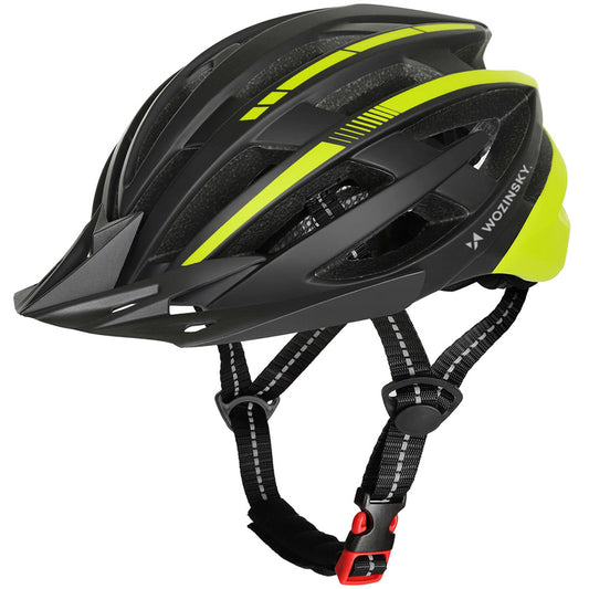Wozinsky MTB Bike Helmet with Removable Visor and Rear USB Light L - Black and Yellow_0