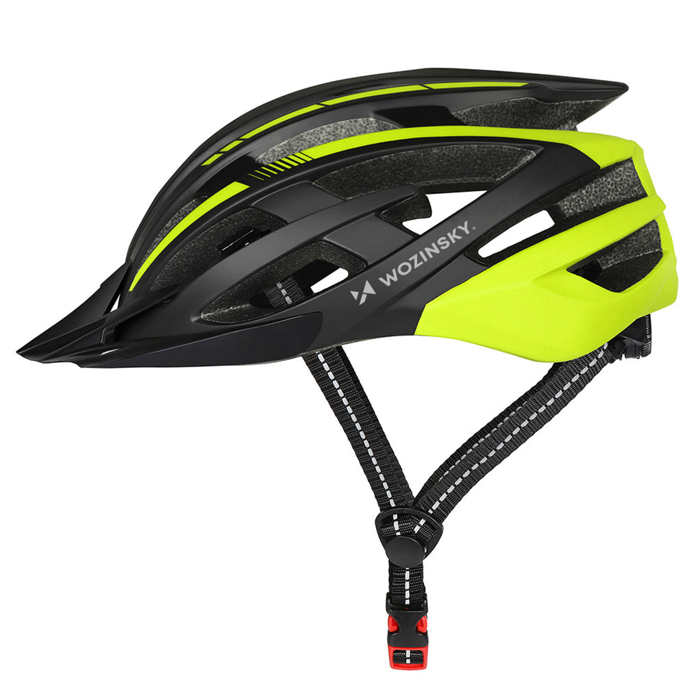 Wozinsky MTB Bike Helmet with Removable Visor and Rear USB Light L - Black and Yellow_1