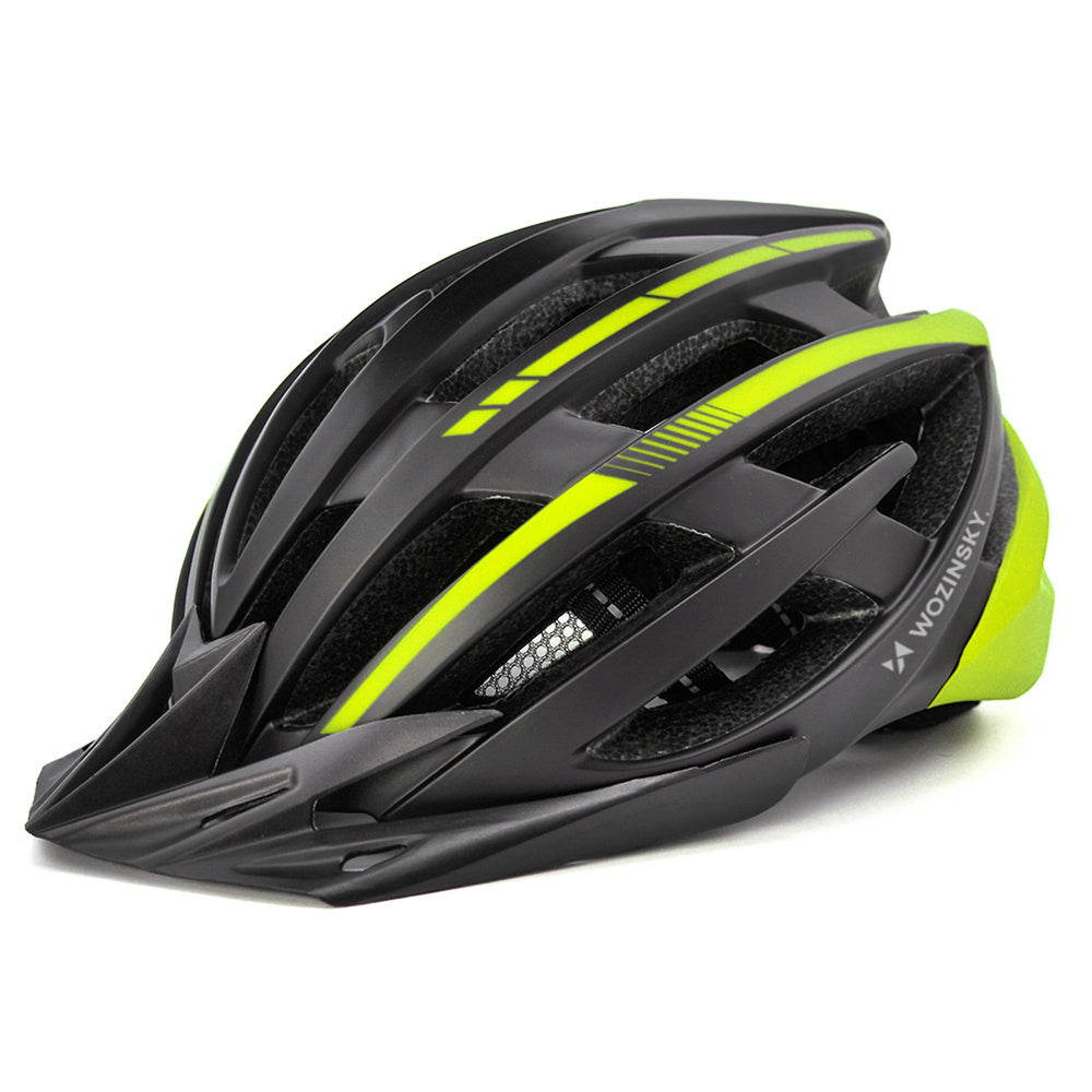 Wozinsky MTB Bike Helmet with Removable Visor and Rear USB Light L - Black and Yellow_3