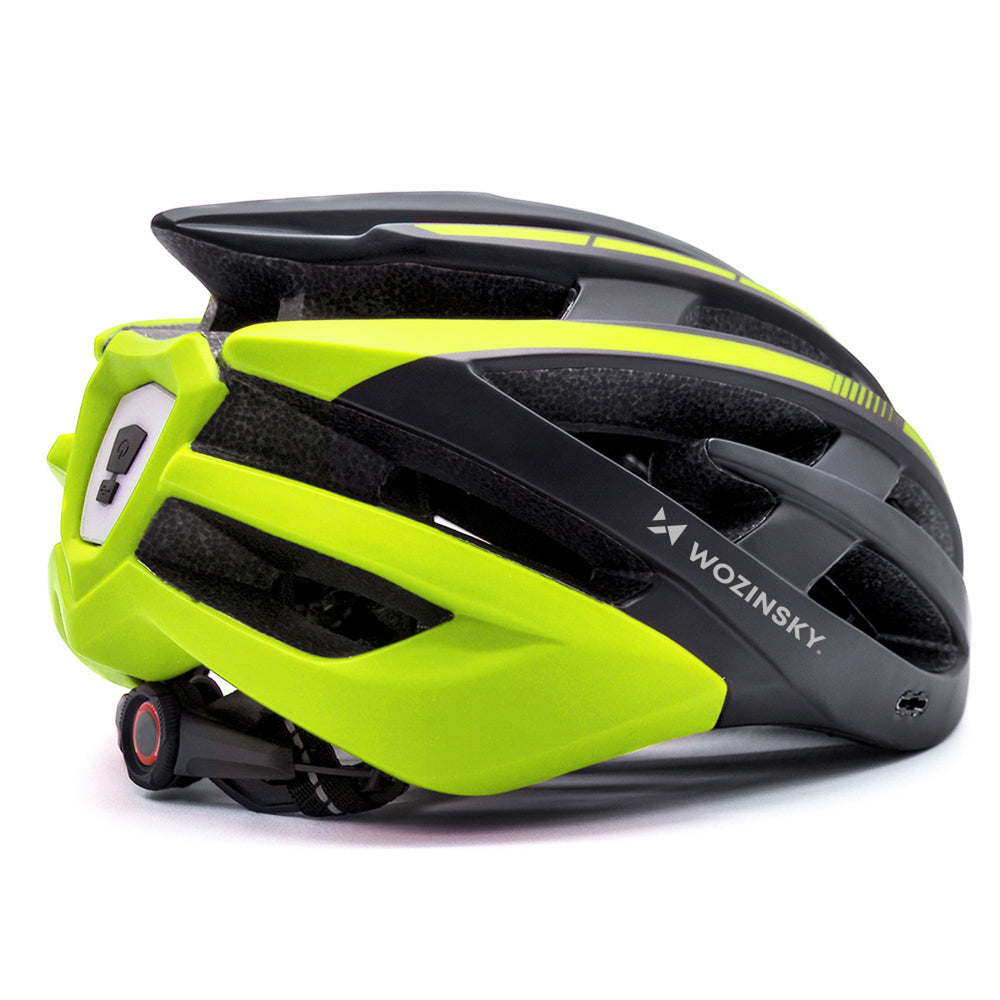 Wozinsky MTB Bike Helmet with Removable Visor and Rear USB Light L - Black and Yellow_4