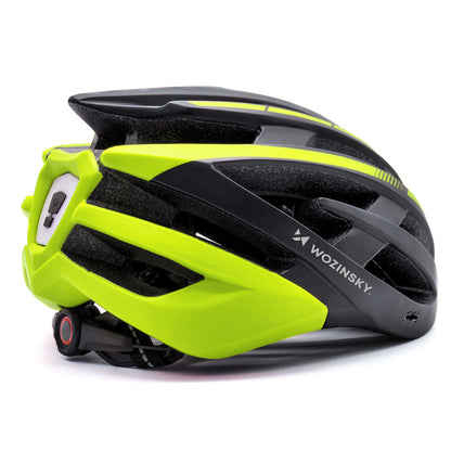 Wozinsky MTB Bike Helmet with Removable Visor and Rear USB Light L - Black and Yellow_4